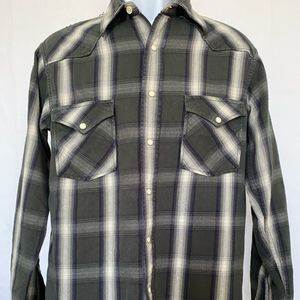 Lucky Brand Mens Sz S Plaid Snap Front Western Shirt